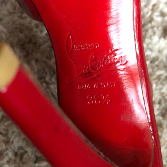 Red Sling Back Christian Louboutin Heels - Picture 4 of 8